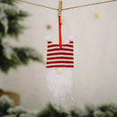 10 PCS Christmas Ornament Double Ball Cap Forest Old Man Wooden Bottom Pendant Faceless Doll Ornament Tree Pendant(A)