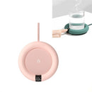 Heating Warm Coaster Office Thermostatic Coaster Touch Three-Speed Adjustment Timing Insulation Coaster, CN Plug(Round Pink)