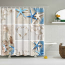 2 PCS Colorful Beach Conch Starfish Shell Polyester Washable Bath Shower Curtains, Size:180X200cm(Drifting Bottle)