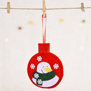 10 PCS Christmas Celebration Decoration Non-Woven Pendant Tree Ornament(Spherical Snowman E)