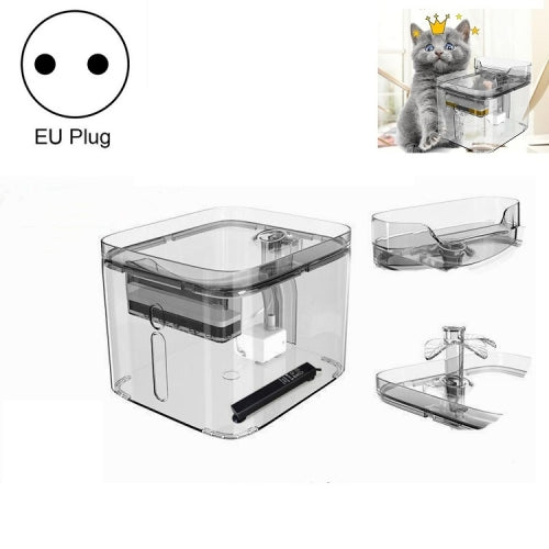 Automatic Circulating Filter Six-Fold Purifying Pet Smart Water Dispenser, Style:Automatic Thermostat(EU Plug )