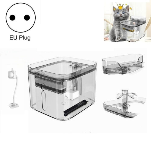 Automatic Circulating Filter Six-Fold Purifying Pet Smart Water Dispenser, Style:Induction and Constant Temperature(EU Plug )