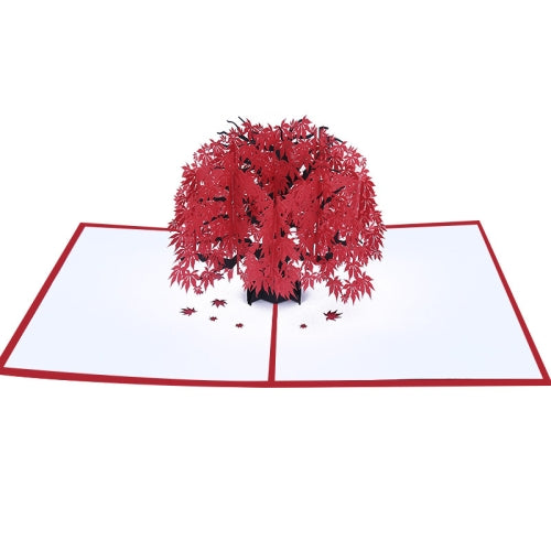 Three-Dimensional Maple Tree Greeting Card Birthday Card Red Maple Leaf 3d Card