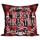 3 PCS Christmas Ornaments Linen Plaid Pillowcase Christmas Elk Pillowcase, Without Pillow Core(Merry Christmas)