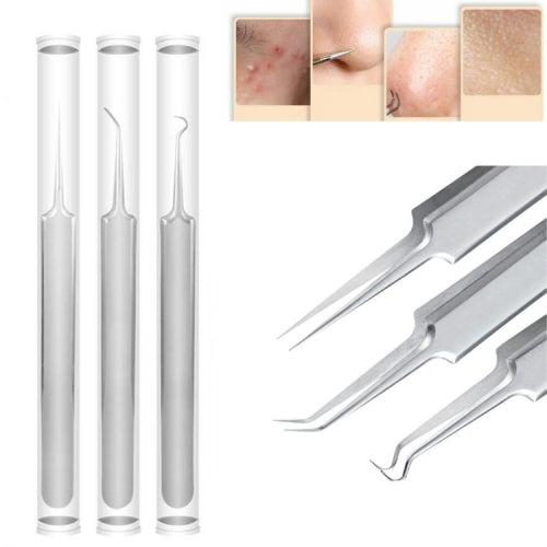 3 Sets Acne Needle Stainless Steel Acne Clamp Squeeze Acne Blackhead Tool, Specification:3 in 1