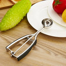 Stainless Steel Silicone Black Handle Ice Cream Scoop Spoon, Size:55mm