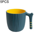 5 PCS Simple Household Rinse Cup with Handle Creative Wash Cup, Capacity:301-400ml(Dark Green)