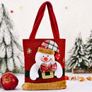 4 PCS Christmas Decoration Bag Linen Fluffy Christmas Tote Bag Gift Candy Bag(Snowman)