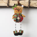 10 PCS Christmas Plaid Cloth Beads Leg Pendants Christmas Window Decoration Cartoon Small Doll Ornaments(Elk)