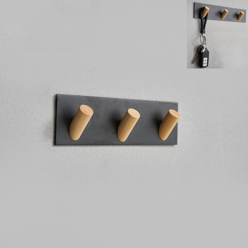 Wall Hanging Viscose Free Punch Key Hook Coat Hook, Specification:3 Hooks, Color:Black