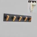 Wall Hanging Viscose Free Punch Key Hook Coat Hook, Specification:5 Hooks, Color:Black