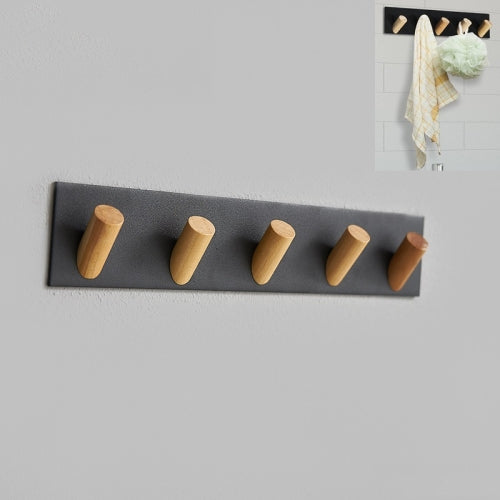 Wall Hanging Viscose Free Punch Key Hook Coat Hook, Specification:5 Hooks, Color:Black