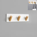 Wall Hanging Viscose Free Punch Key Hook Coat Hook, Specification:3 Hooks, Color:White