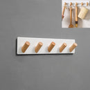 Wall Hanging Viscose Free Punch Key Hook Coat Hook, Specification:5 Hooks, Color:White