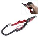Aluminum Alloy Fishing Pliers Curved Handle Rod Clamp(Red and Black)