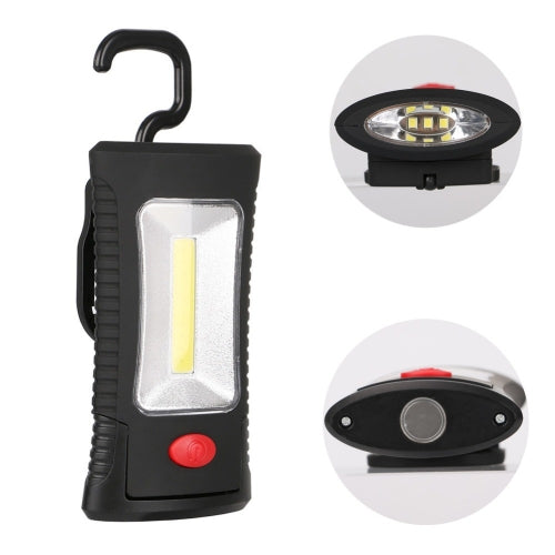 2 PCS Multi-functional Outdoor Lighting Work Light CREE 3 LEDs + COB Light Flashlight with Hook