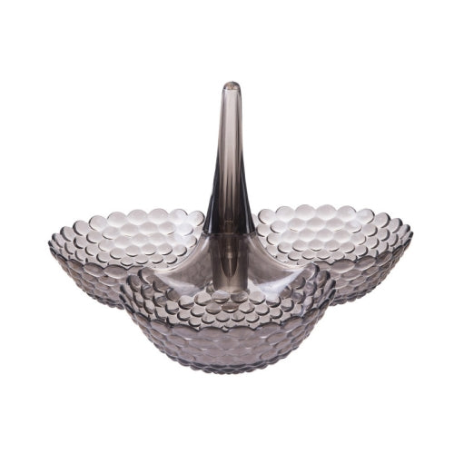 Fruit Storage Multi-layer Superimposed Fruit Tray Living Room Coffee Table Home Candy Tray, Color:Single Layer Black