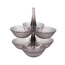 Fruit Storage Multi-layer Superimposed Fruit Tray Living Room Coffee Table Home Candy Tray, Color:Double Layer Black