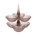 Fruit Storage Multi-layer Superimposed Fruit Tray Living Room Coffee Table Home Candy Tray, Color:Double Layer Brown