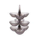 Fruit Storage Multi-layer Superimposed Fruit Tray Living Room Coffee Table Home Candy Tray, Color:Three Layer Black