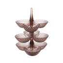 Fruit Storage Multi-layer Superimposed Fruit Tray Living Room Coffee Table Home Candy Tray, Color:Three Layer Brown