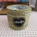 Grass Willow Wire Cattail Succulent Small Flower Basket Hand Woven Flower Basket, Style:I