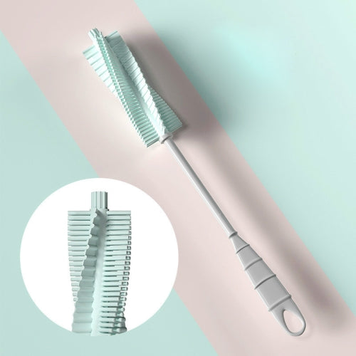 3 PCS Silicone Baby Bottle Long Handle Cup Cleaning Brush 360 Degree Rotating Bottle Brush(Light Blue)