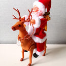 Santa Claus Riding Deer With Music Electric Toy Christmas Gift Holiday Decoration