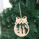 5 Sets Wood Hollow Carved Christmas Tree Pendants Home Decoration Hotel DIY Holiday Decoration Gifts(Candle)