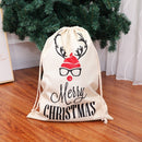 Large Printed Linen Backpack Christmas Gift Bag Candy Bag(B Type)