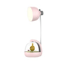LED Cartoon Table Lamp Dormitory Bedside Eye Protection USB Children Reading Night Light(Pink)
