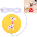 5 PCS Winter Warm Cartoon USB Heating Insulation Coaster Silicone Non-Slip Coastersale(Giraffe)
