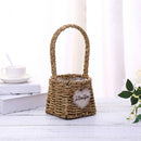 Straw Wire Mesh Woven Flower Basket Hand-woven Succulent Green Plant Pots(A)