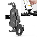 Bicycle Mobile Phone Holder Can Rotate And Adjust Fixed Aluminum Alloy Bracket Automatic Grab Bracket, Style:Handlebar Installation(Black)