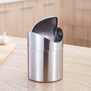 Stainless Steel Rocker Type Mini Ashtray Car Desktop Trash Can