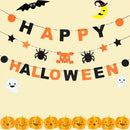 4 Sets Halloween Layout Decoration Non-Woven Fabrics Halloween Letter Pull Flag DIY Hanging Flag