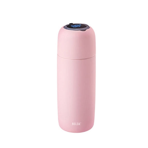 Smart Thermos Cup Student Portable Stainless Steel Water Cup with Hidden Lifting Ring, Style:Smart(Pink)