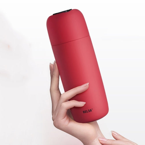 Smart Thermos Cup Student Portable Stainless Steel Water Cup with Hidden Lifting Ring, Style:Non-smart(Red)