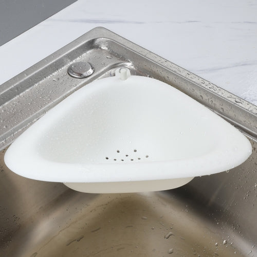 6 PCS Fruit Vegetable Cleaning Draining Triangle Storage Basket Sink Multifunctional Tableware Sponge Wipe Rack(Lvory)