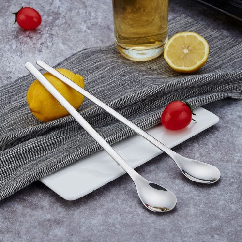 2 PCS Stainless Steel Long-Handled Coffee Stirring Spoon Ice Cream Spoon