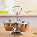 Stainless Steel Rotating Seasoning Pot Set, Specification: Three-piece Set