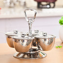 Stainless Steel Rotating Seasoning Pot Set, Specification: Four-piece Set