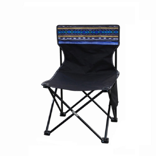 Camping Travel Outdoor Folding Chair Portable Fishing Chair, Specification:Black 37x37x60cm
