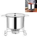 Stainless Steel Pot Rack Single Alcohol Dry Pot Skewers Shabu-Shabu, Style:With Cover