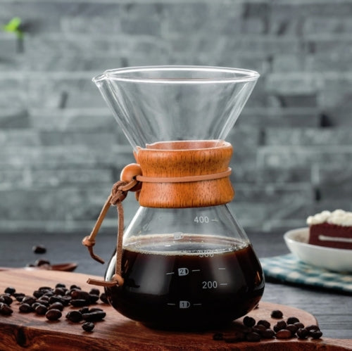 Hand Coffee Pot High Temperature Resistant 400ml Glass Coffee Pot, Style:Pot Without Strainer