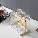 Upside Down Wrought Iron Cup Holder Water Cup Metal Shelf With Tray