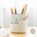 3 PCS Multifunctional Round Pen Holder Office Rotating Large Capacity Pen Holder Storage Box Random Colour