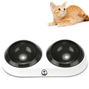 Cat Dog Bowl Non-Slip Pet Bowl Protection Spine Pet Bowl, Specification: Double Bowl(Black White)