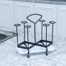 2 PCS Wrought Iron Cup Rack With Handle Cup Holder With Tray