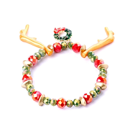 3 PCS Christmas Gift Beaded Bracelet Wearable Decoration(Antlers)